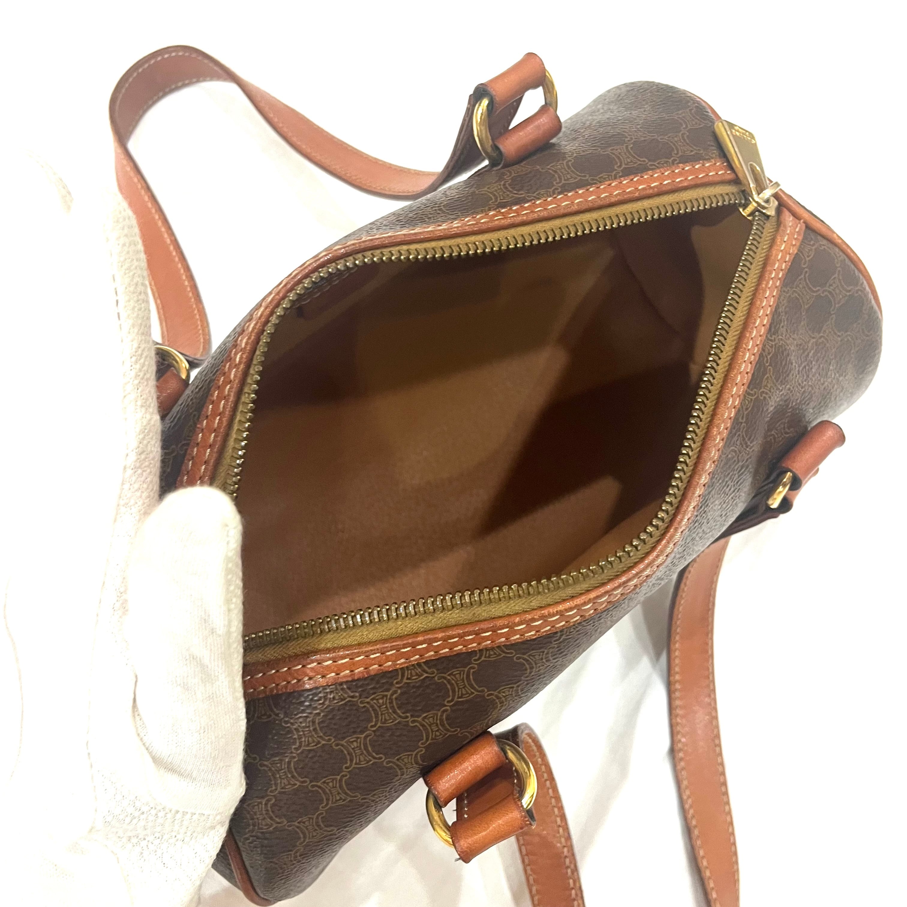 CELINE】2408 セリーヌ マカダムラウンドボストンショルダーバッグ