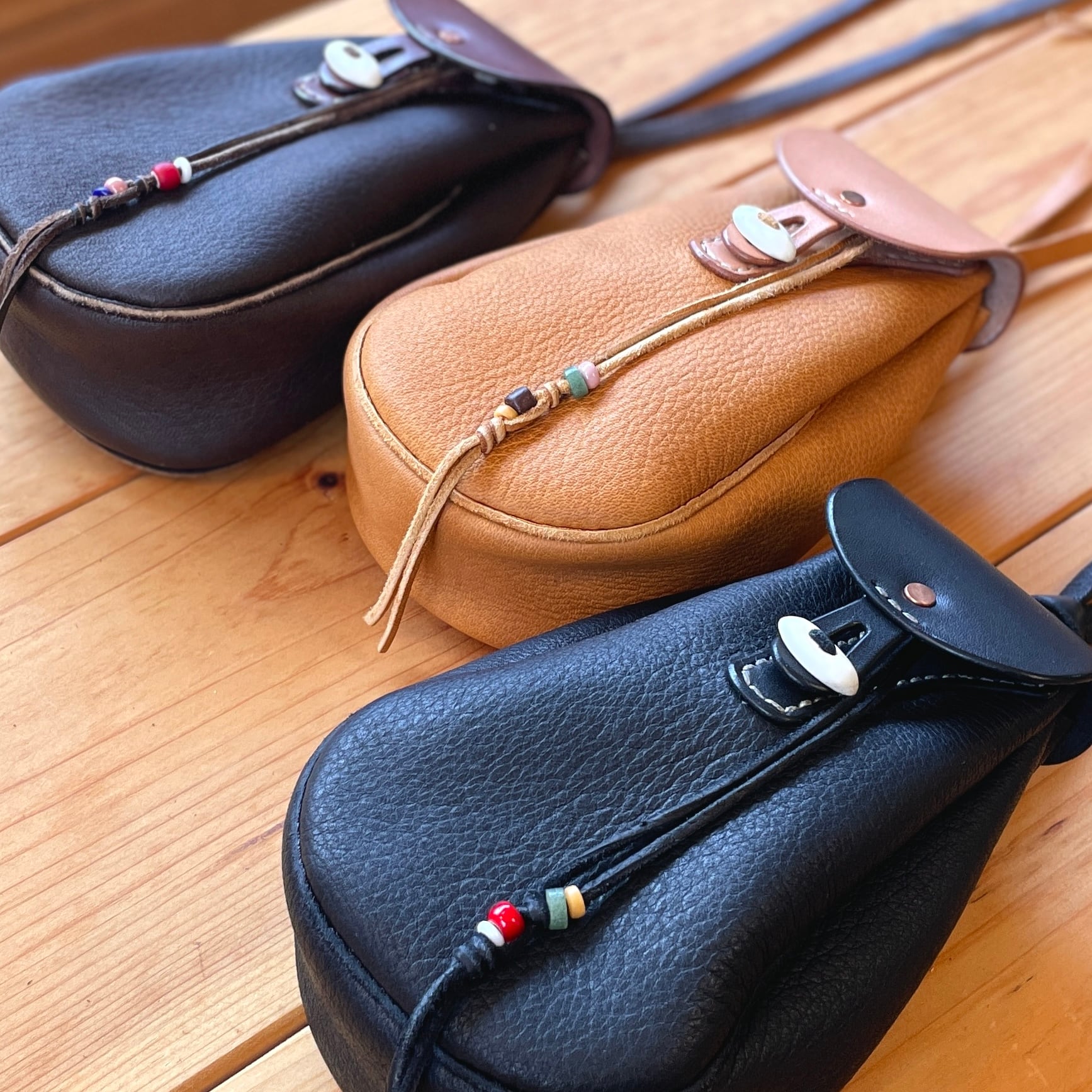 鹿革ベルトポーチ 刻印サービス付［全3色］Deerskin Belt Pouch［3