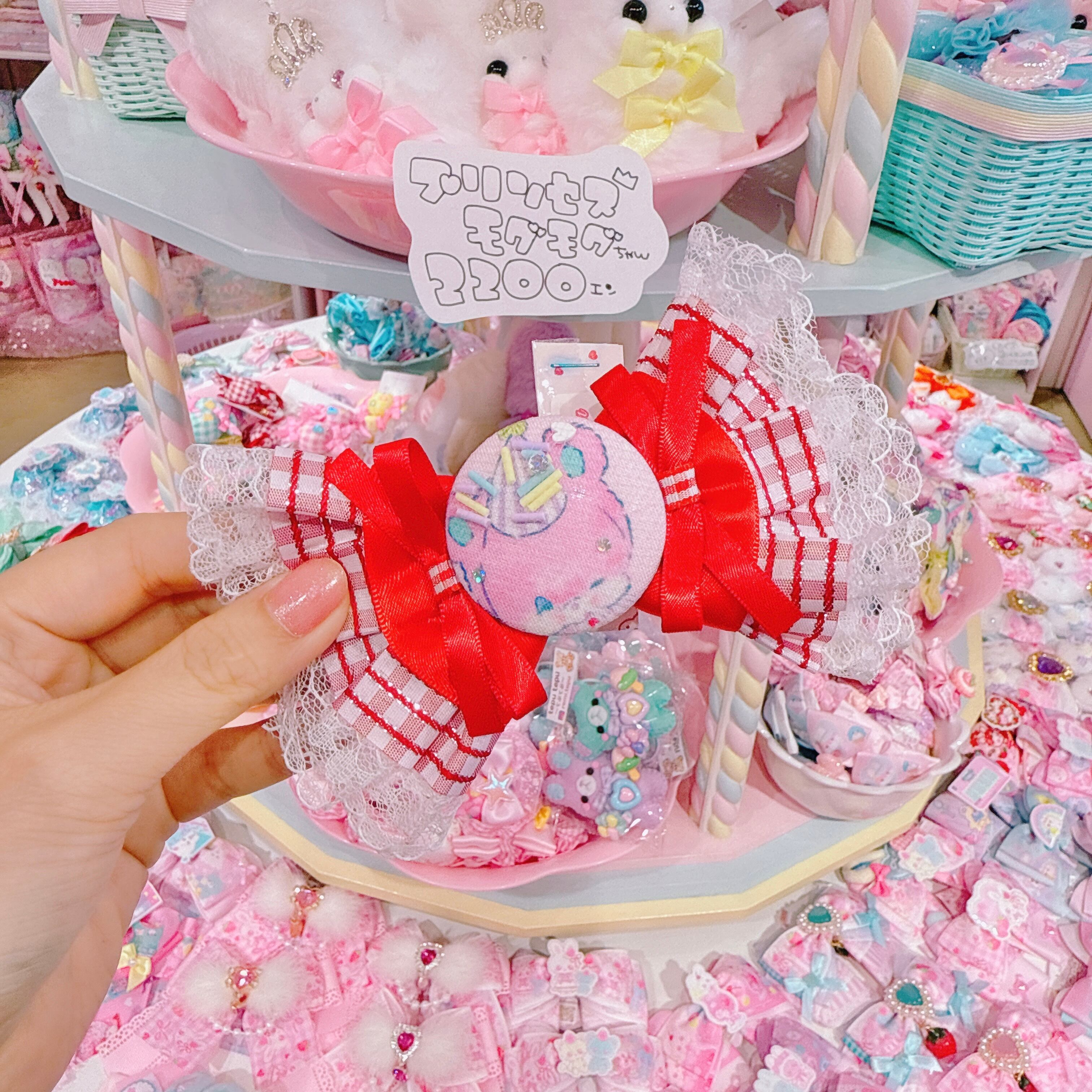 【R14】50-6くるみキャンディリボンヘアクリップ（ポニータイプ）