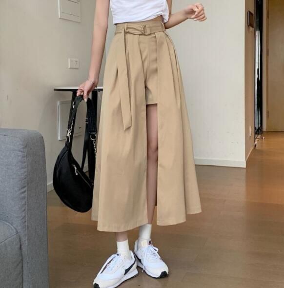 新生活 春新作 レディース ボトムス スカート Aライン ハイウェスト キュロット