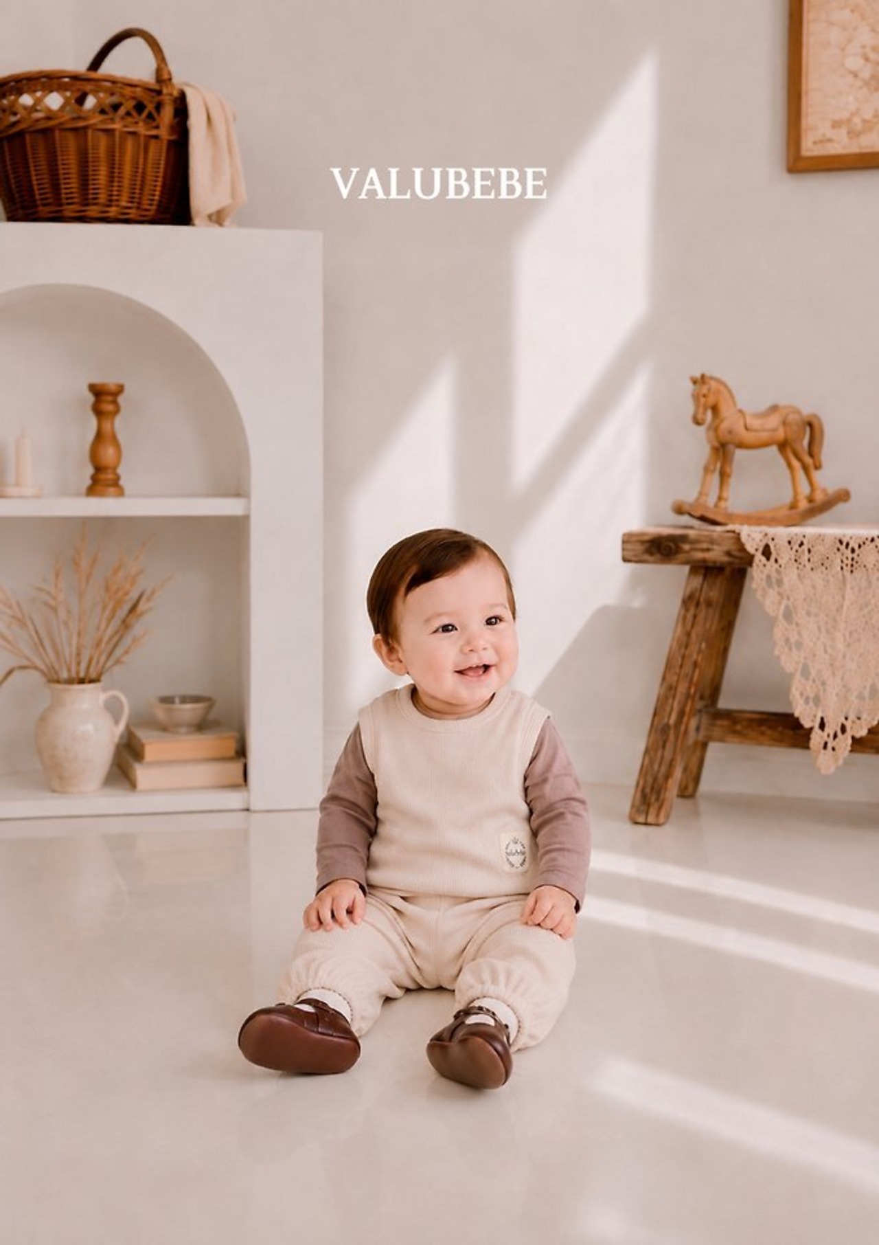 韓国子供服 / 26Autumn / 〖取寄〗valubebe / ハニー リブ ベスト / ベビー服 / キッズ服 *6M~S*