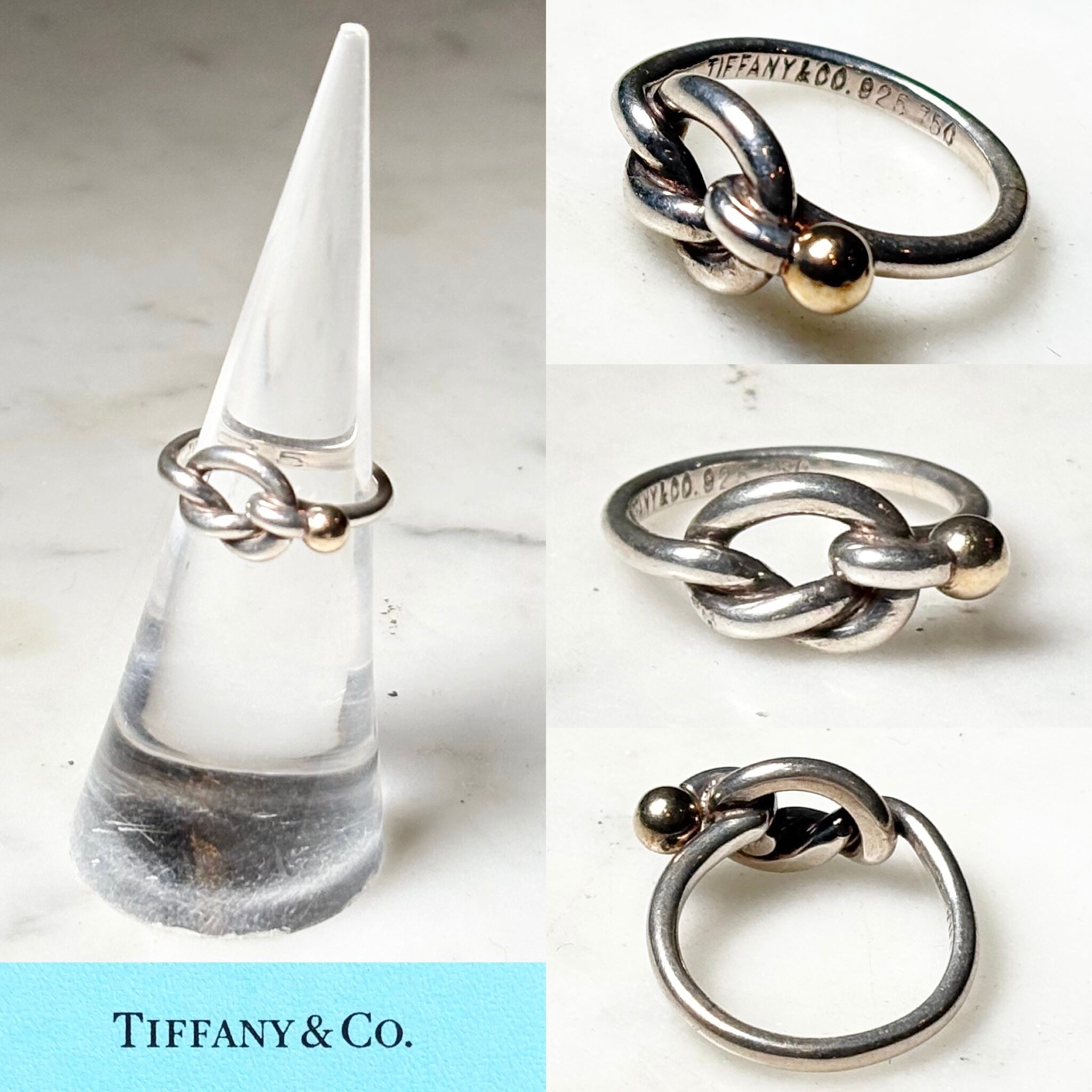 vintage TIFFANY silver × k18 knot design “Hook&eye” ring | NOIR ONLINE