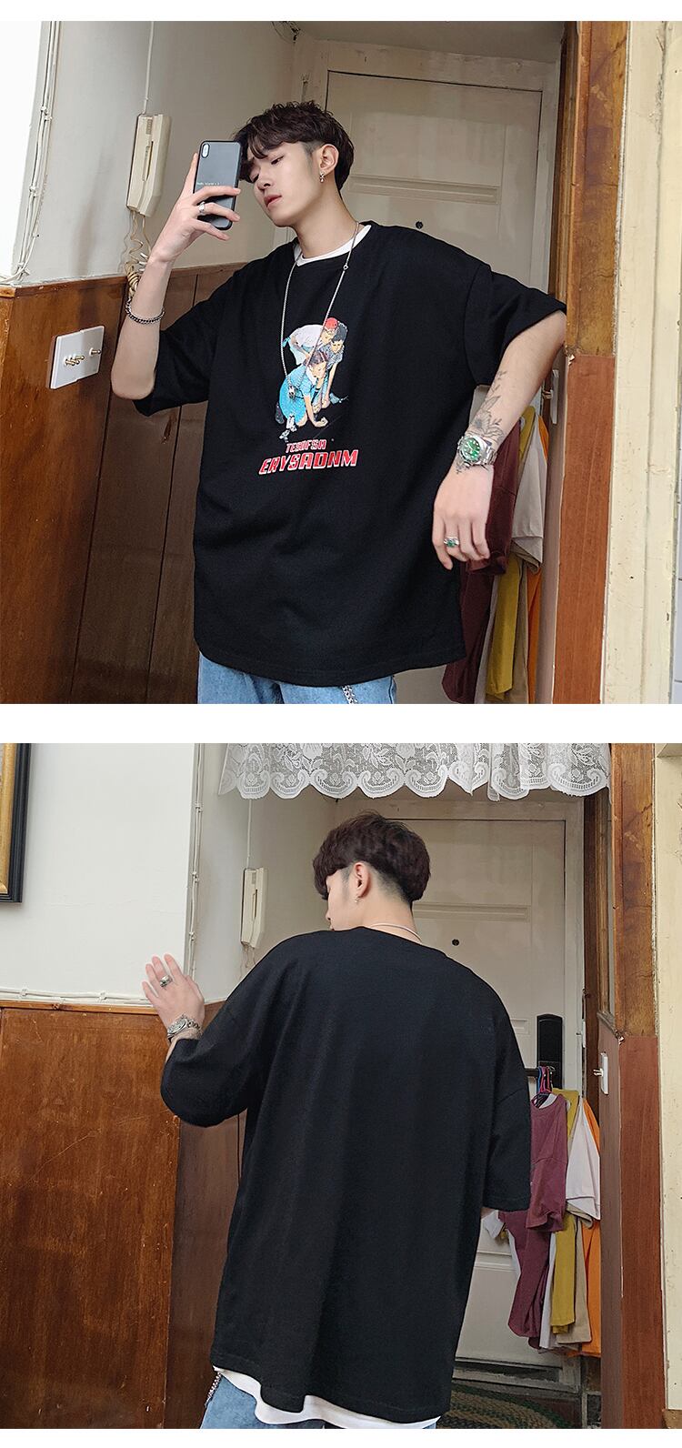 全3色 Tシャツ カットソー プリント カジュアル シンプル