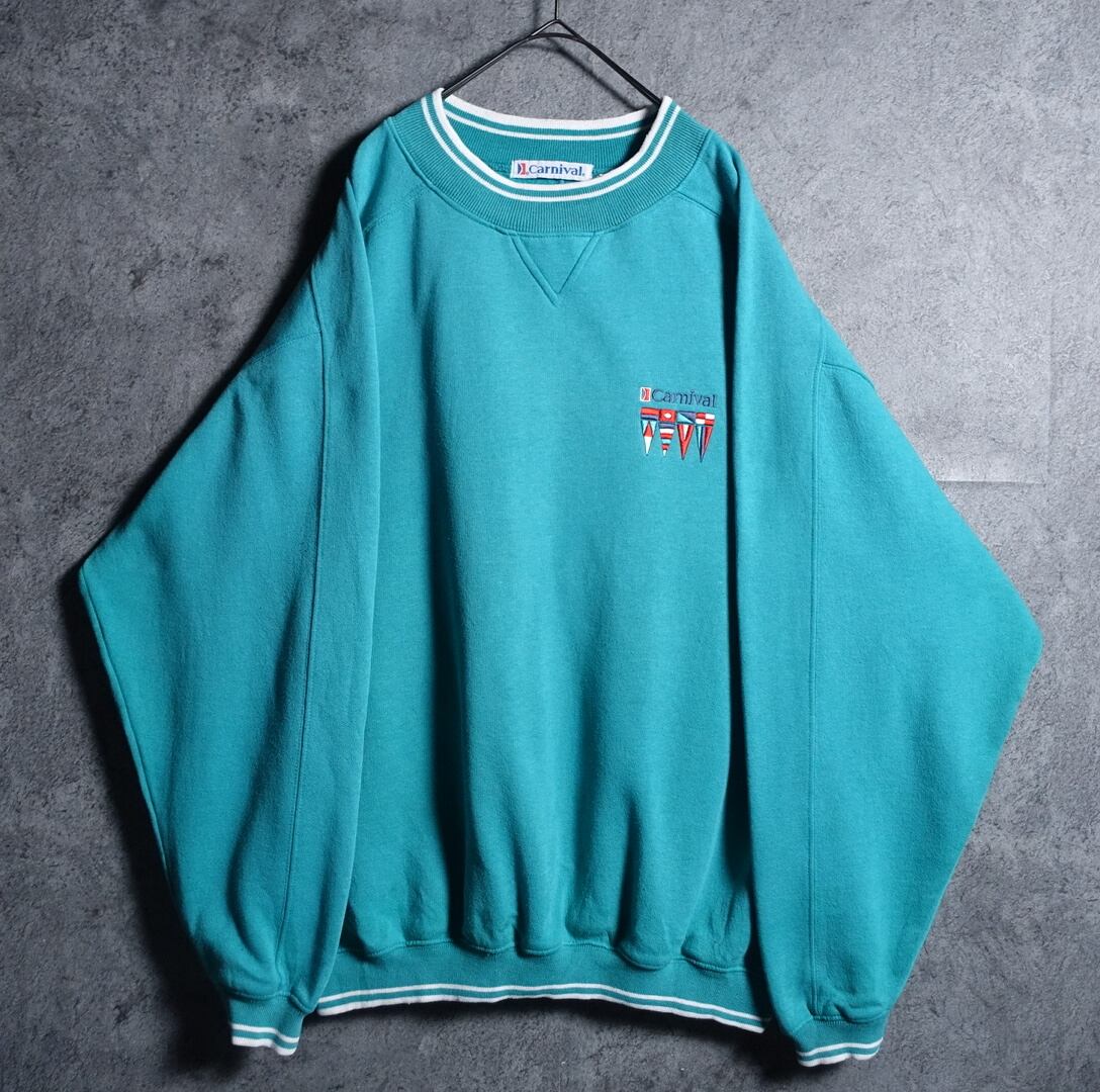 Emerald Green Embroidered Logo Design Sweat