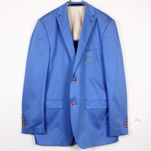 【Caka act2】Emblem Embroidery Vintage Light Blue Color Blazer Jacket