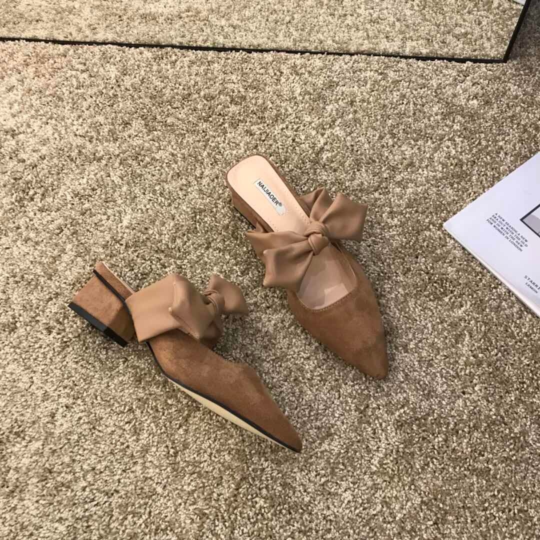 新品タグ付き CHRISTOPHER KANE リボン ひも付き ミュール 低価格の