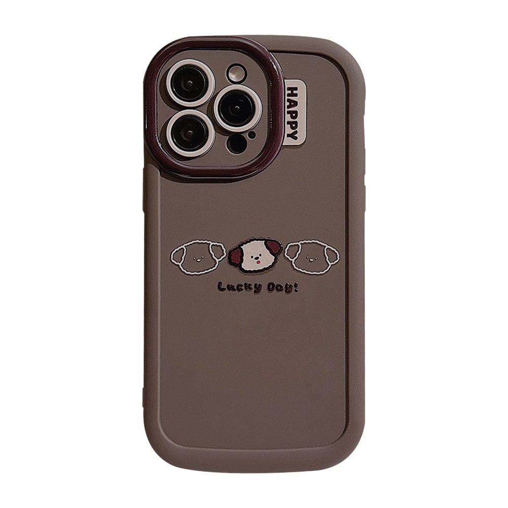 iPhone16シリーズ対応】子犬が並んでるよ◎かわいい puppy ブラウン