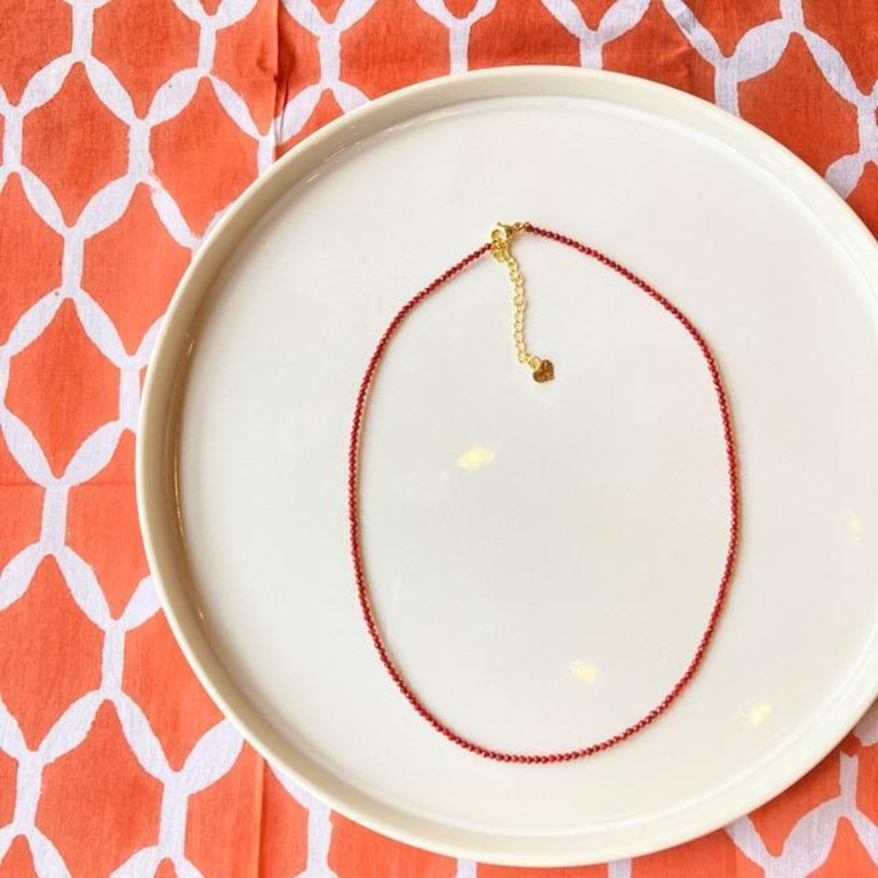 TOPANGA Jewelry　ミニジェムネックレス　レッドコーラル　サンゴ　珊瑚　チョーカー　ナチュラルストーン　天然石　パワーストーン　ペンダント　ギフト