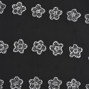 【Glass Cypress】Black SS Silk Flower Bowling Shirt