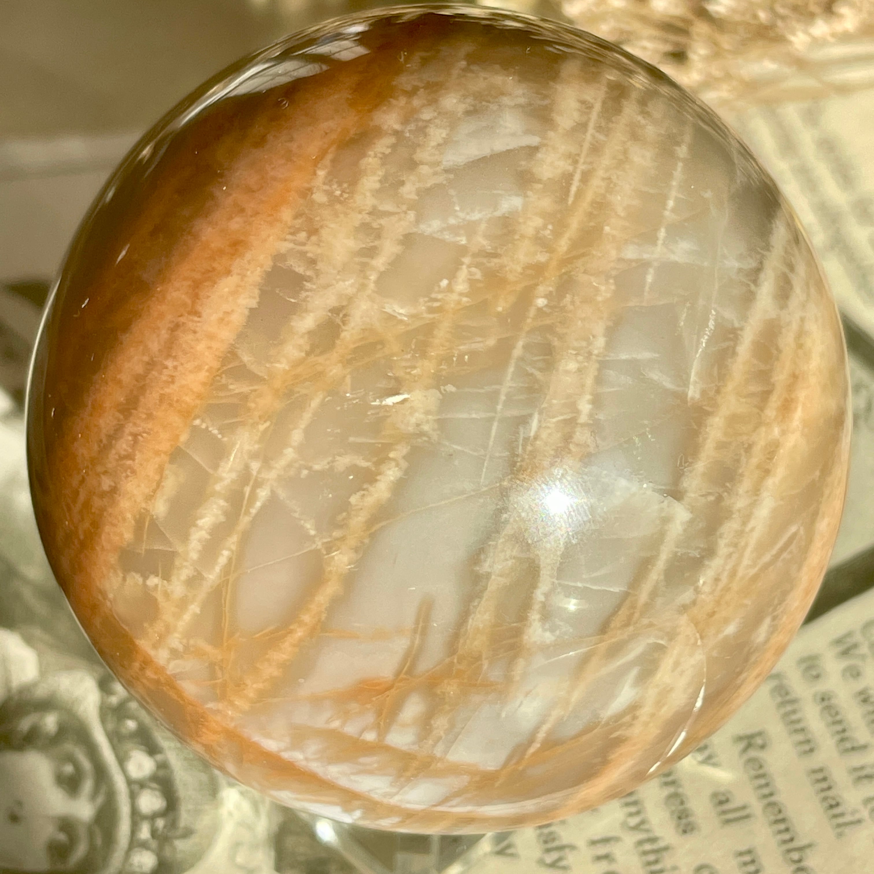 Peach Moon stone Sphere | Pay ID