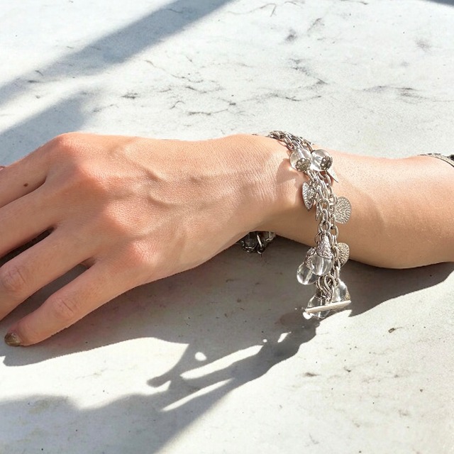 clear ball&coin chain bracelet