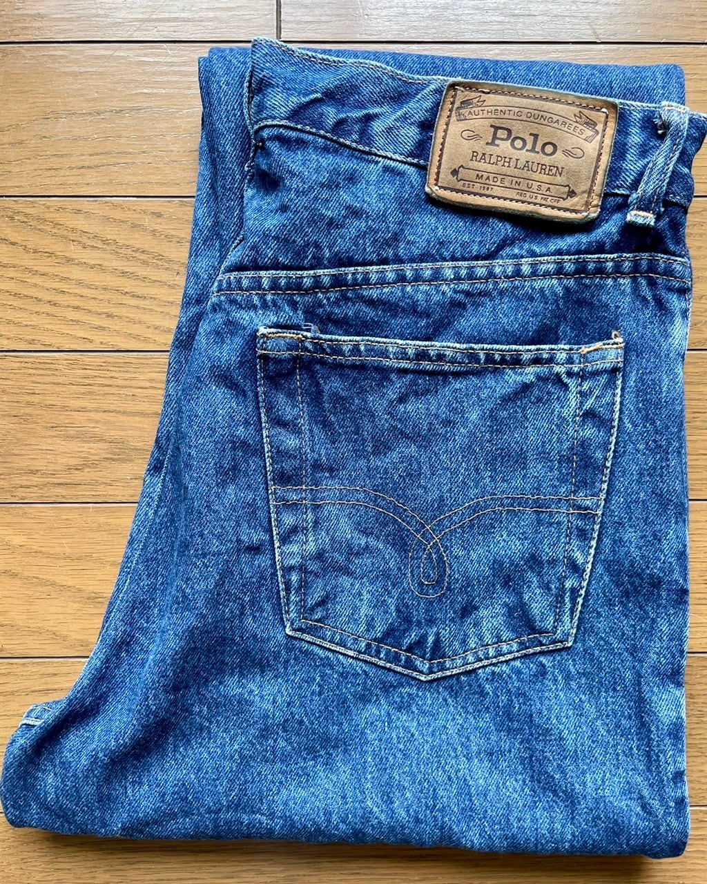 90年代 アメリカ製 Polo Dungarees ポロダンガリーズ デニム 32-36 未