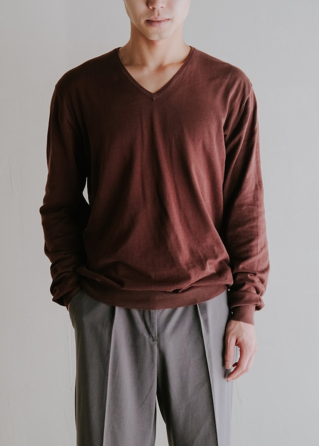 90's malo v-neck cotton knit