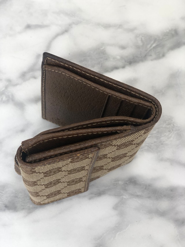 GUCCI グッチ GG柄 ニュージャッキーライン キャンバス 二つ折り 財布 ベージュ xspwau