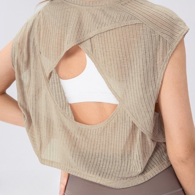 シアーバックオープンTシャツ４色展開 F0066