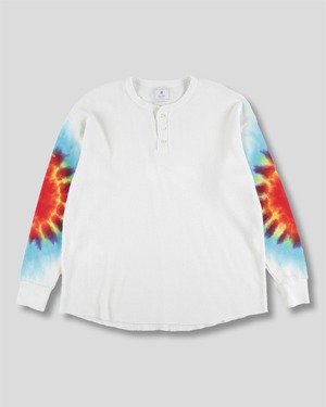 TIE-DYE HENREY NECK THERMAL WHITE