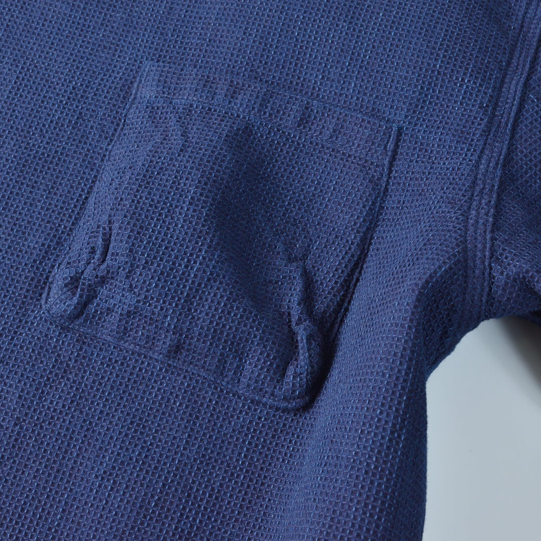 FOB FACTORY エフオービーファクトリー F3493 インディゴワッフルT【メンズ】インディゴの経年変化が楽しめるヘンリープルオーバー【送料無料】