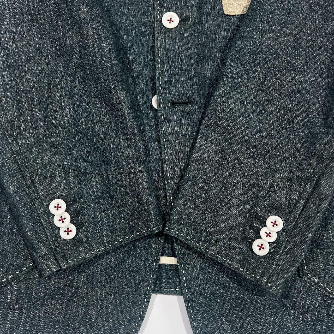 Karl Helmut カールヘルム リネン切替 デザイン コットン セットアップ M/インディゴ