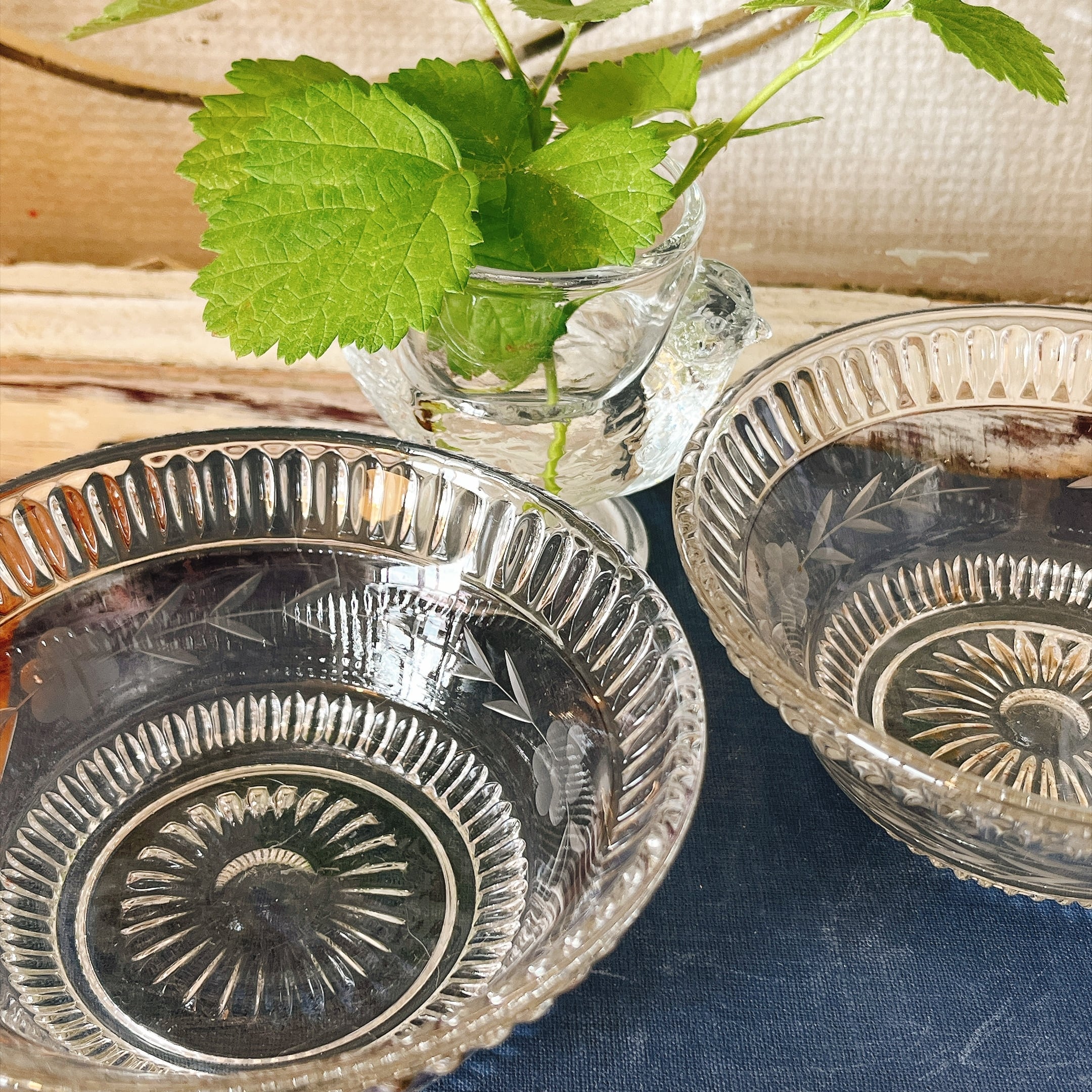 気泡が入ったクリスタルシャンパングラス | gc.brocante
