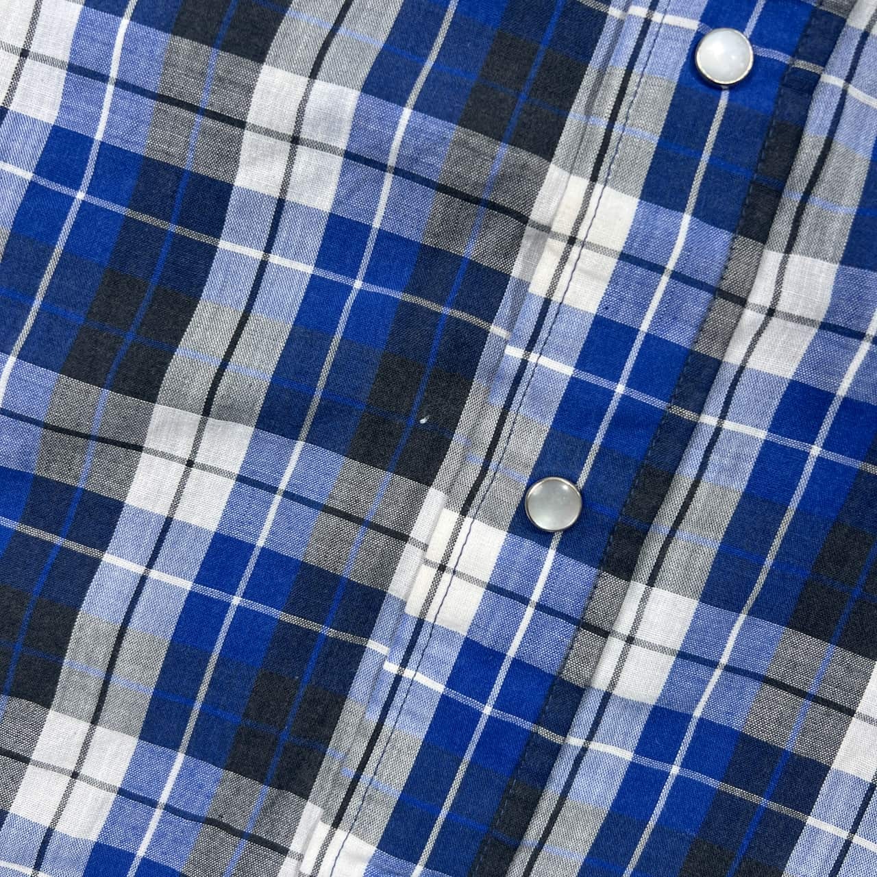 80s 90s Levi's リーバイス The Cowboys Tailor チェック柄 ウエスタンシャツ M/ブルー系 アメカジ 韓国製