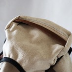 【Deadstock Item】バックパック / Classic Top-flap Draw Backpack/ ナチュラル×ダークブラウン・スエードレザー（パッチ アート エディット）