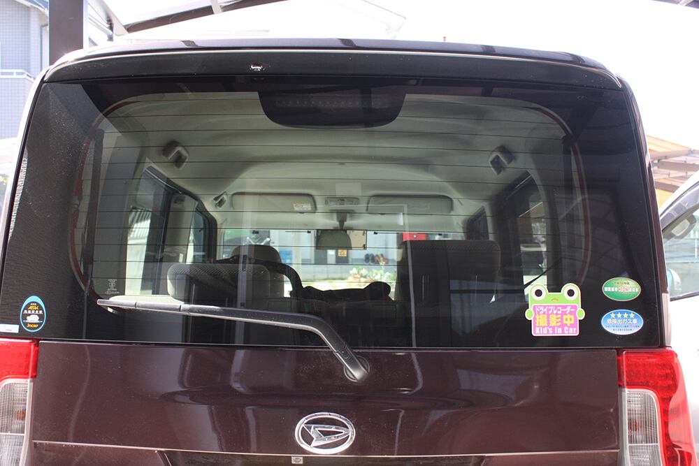 ドライブレコーダー撮影中&Kid's in Carステッカー「ぶじにカエルさん」【反射素材】【UVカット】※送料無料 dr-stk7-k