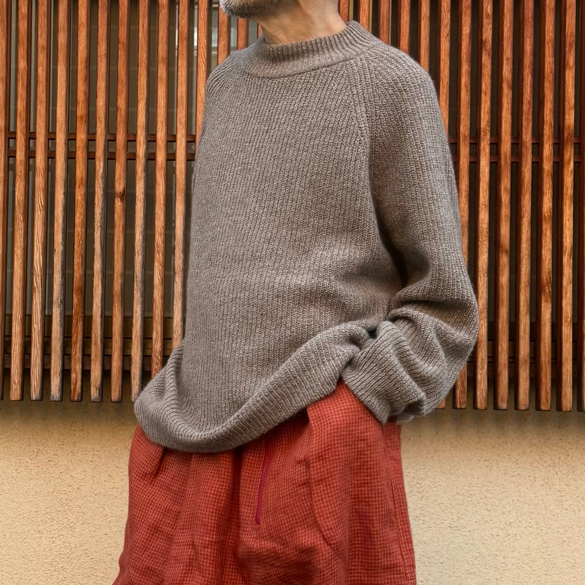 MITTAN KN-36 無染色ローカシミアセーター 原毛茶