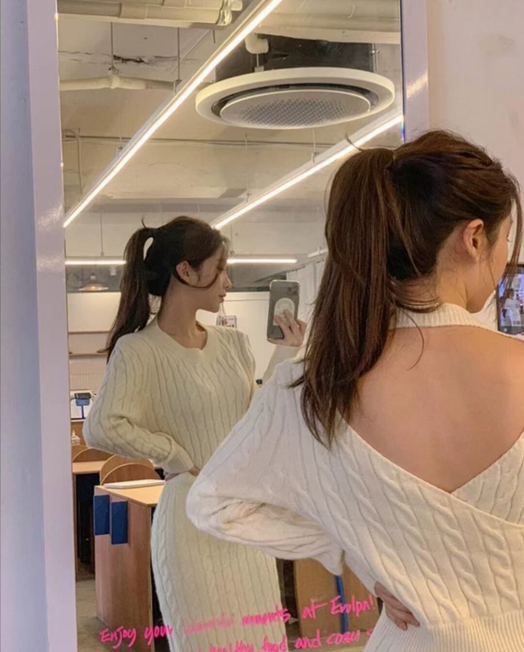 ゲーブル編み ニットワンピース　AJ1079-8068