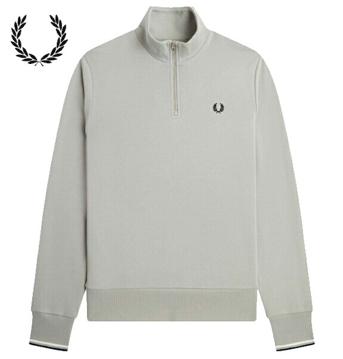 フレッドペリー スウェット トレーナー ハーフジップ メンズ FRED PERRY Half Zip Sweatshirt M3574 LIMESTONE