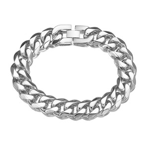 【在庫処分】RICISUNG ブレスレット メンズ メンズ チェーン シルバー 19cm 中折れ式バックル メンズチェーン silver 19cm