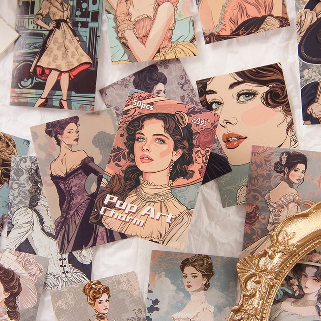 ヴィンテージ風レディの豆本シールブック　 古典映画（Classical Film）シリーズ[ZB-4s]