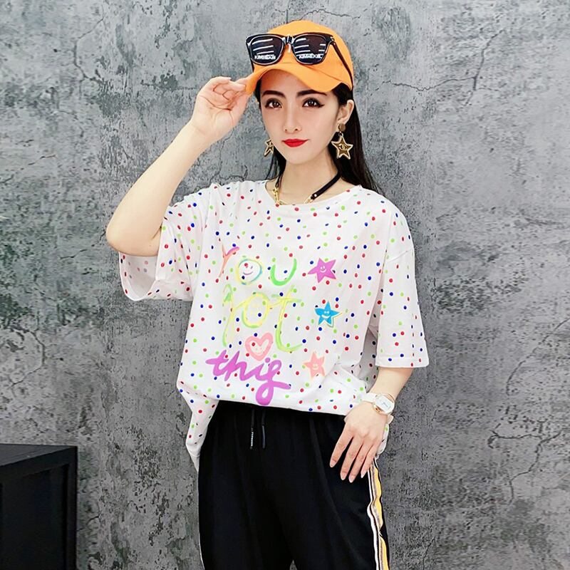 スプリングルーズトップス Tシャツ シャツ カラー 春物 ミックスインファッション90801378693