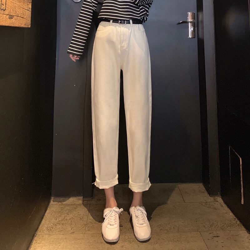 パンツ スプリングオータムハイウェストウェストスリムワイドレッグジーンズ レディース 春物 秋物 ワイドパンツ 試着室57566228927