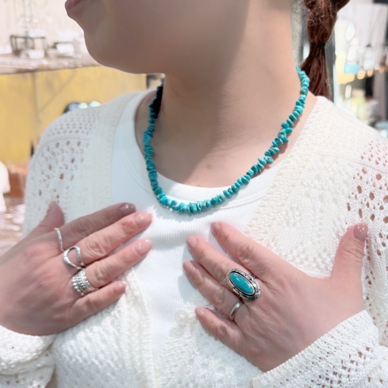Lagoon Original チベッタン ターコイズ 一連 ネックレス 40/45/50cm
