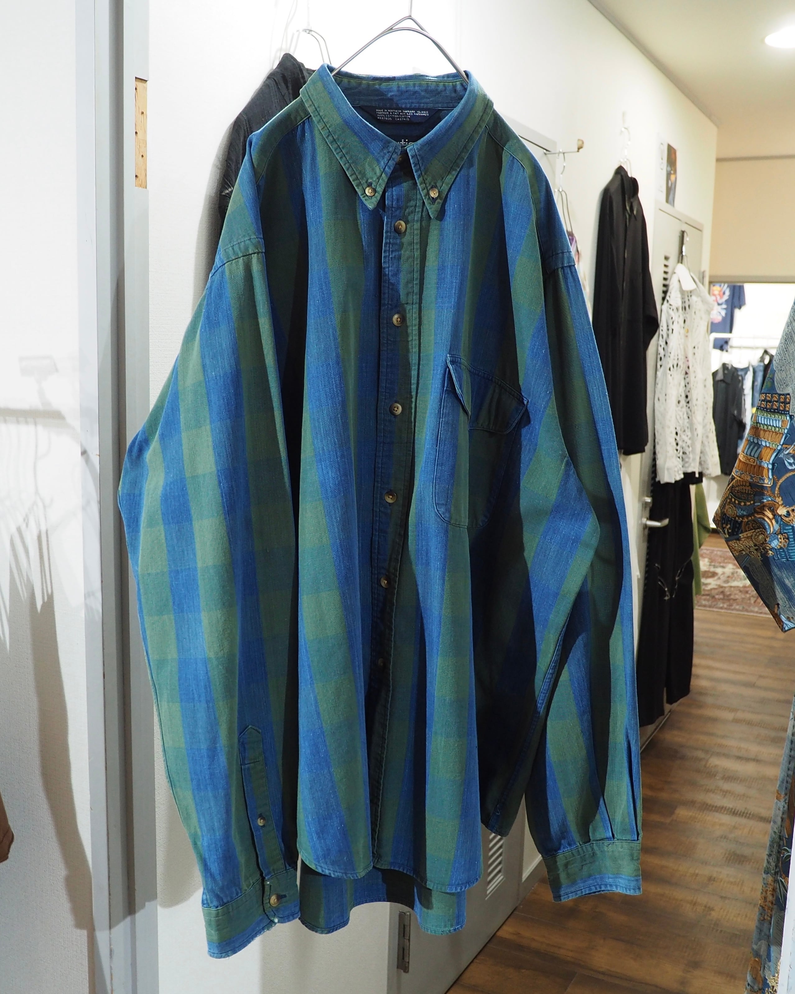 1990s " Old Nautica " Beautiful Buffalo check pattern vintage loose Button Down shirt