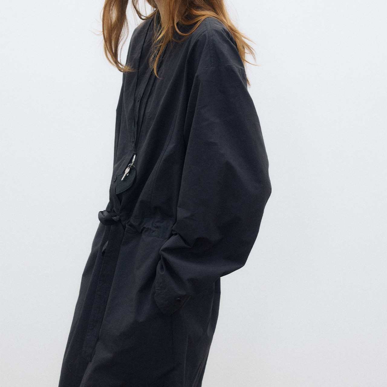 Waist Tie A-Line Shirt Dress 【3color】 T3668