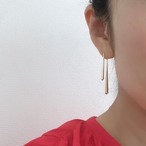 ツインスティックドロップピアス　ニッケルフリーポスト　低アレルギー　bittersweet