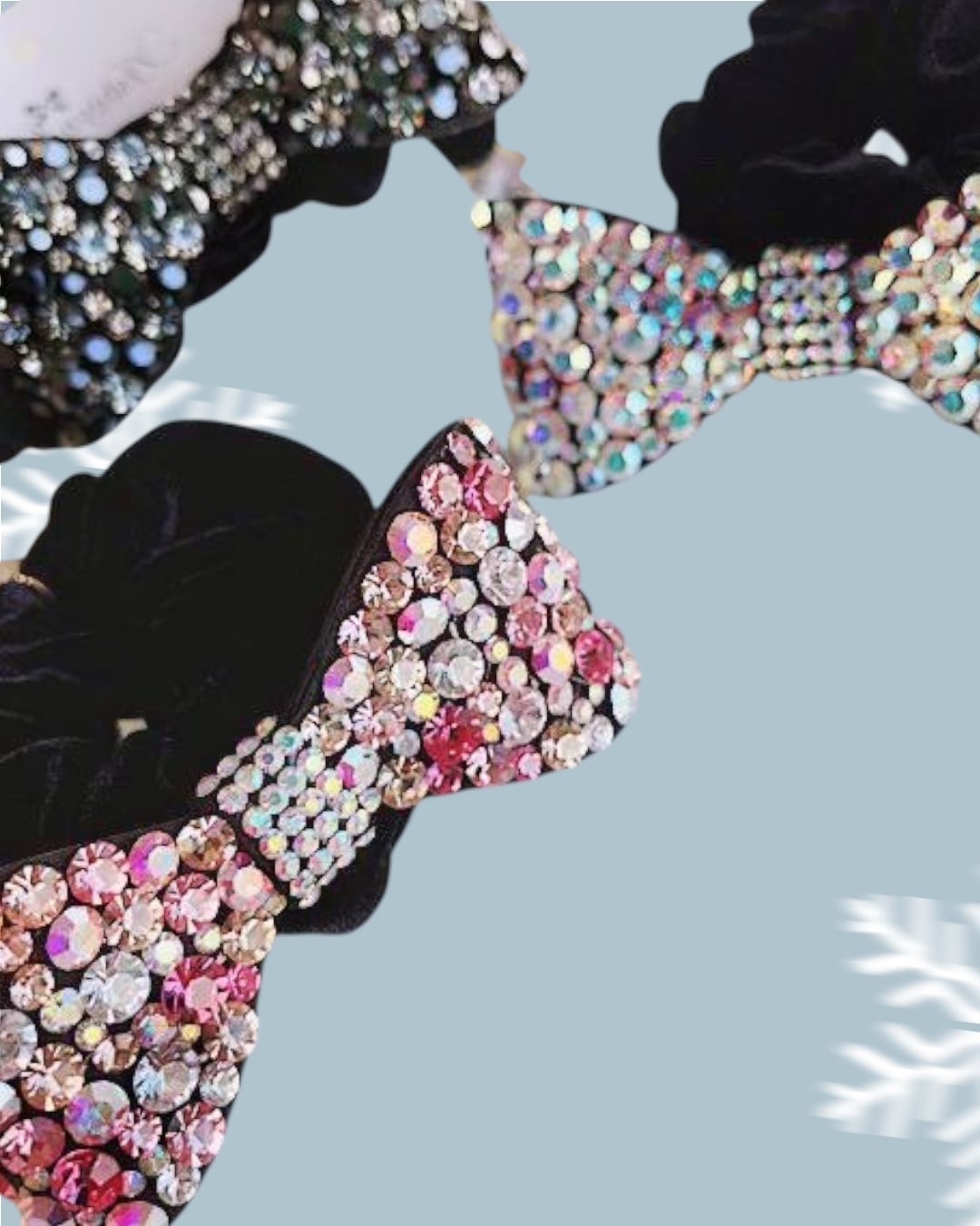 close sale★bc0104lg-シュシュ《チェコビジューリボンLargeサイズ》※ブローチ仕様