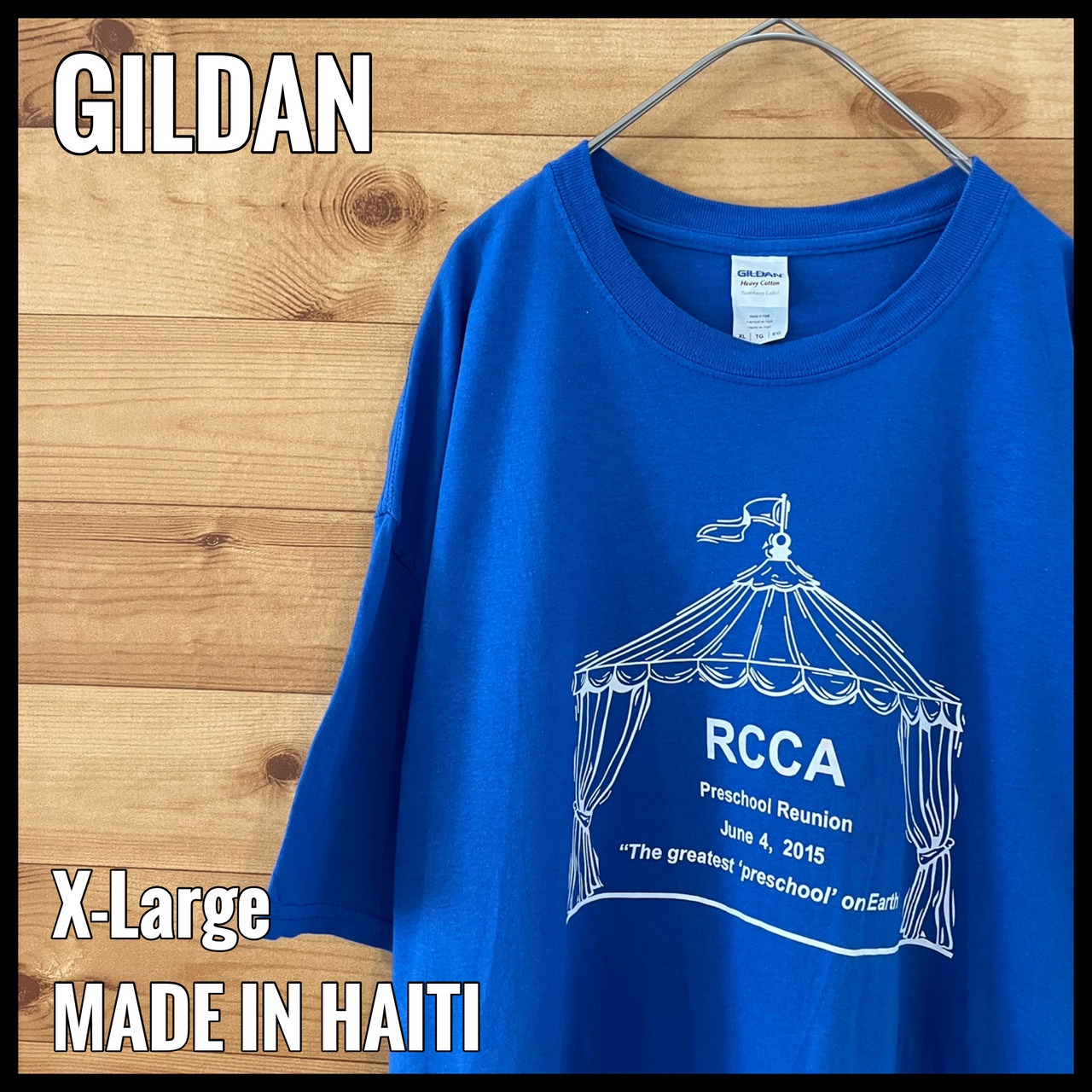 【GILDAN】RCCA ロゴ プリント Tシャツ 半袖 ブルー XL ビッグサイズ US古着 アメリカ古着