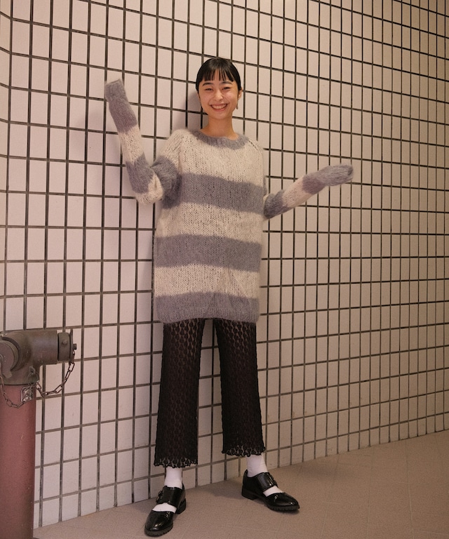 【Reserved】Mohair striped knit(Unisex)