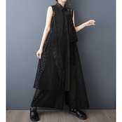 メッシュ 異素材 チュニックシャツ 30236