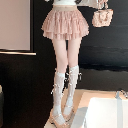 3色/ティアードチュールミニスカート ・78638