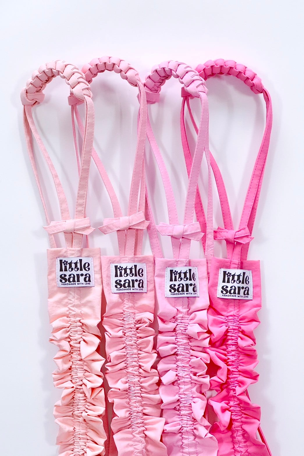 Luxe bridle タッセル付きリード ピンク・ホワイト 予約【littlesara】Lisa Leash (14Color) | haneulpet