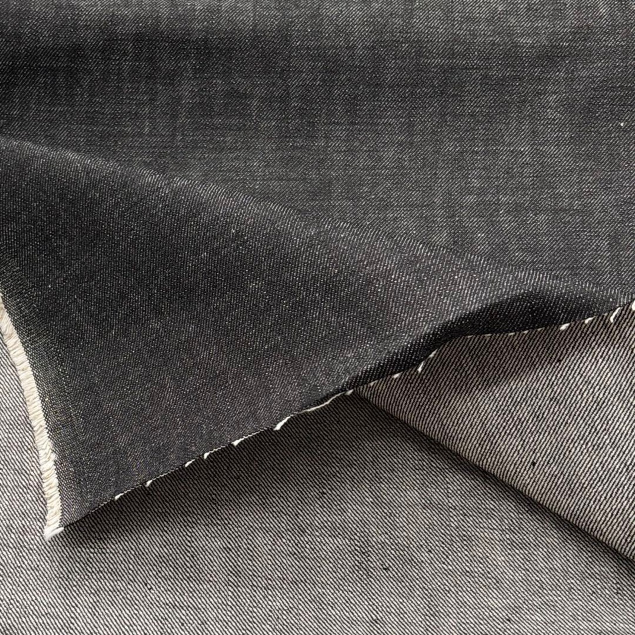 ★TC094◆1.4m◆綿100%デニム生地◆約10オンス◆インディゴ染め◆ブラック強め