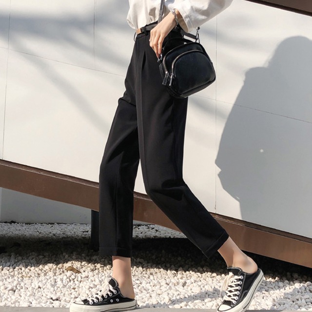 テーパードパンツ レディース 送料無料 ベルト付き カジュアル 春夏 136995