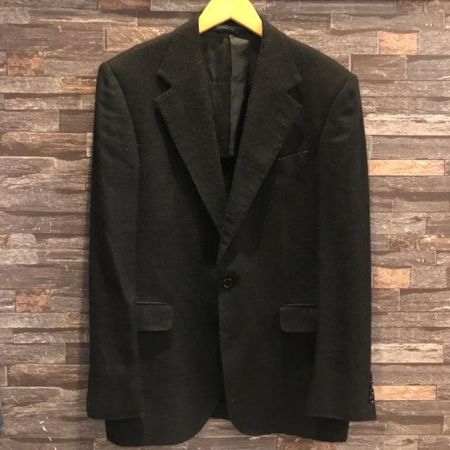 #RALPH LAUREN MIXED SILK JACKET BLACK ITALY製