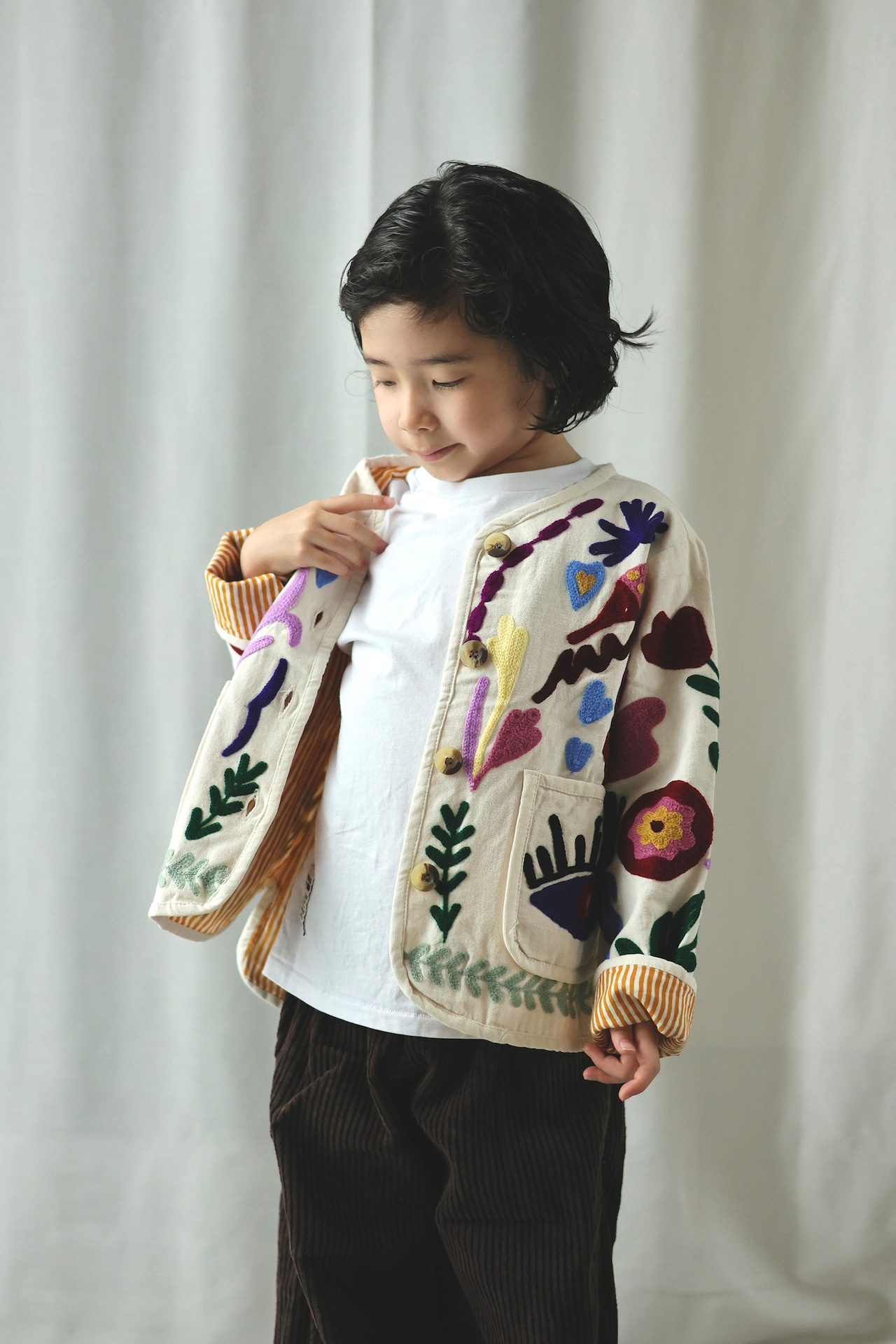 ＜PHET AND PLOY＞SUZANI JACKET スザニ ジャケット（black strip） - 9