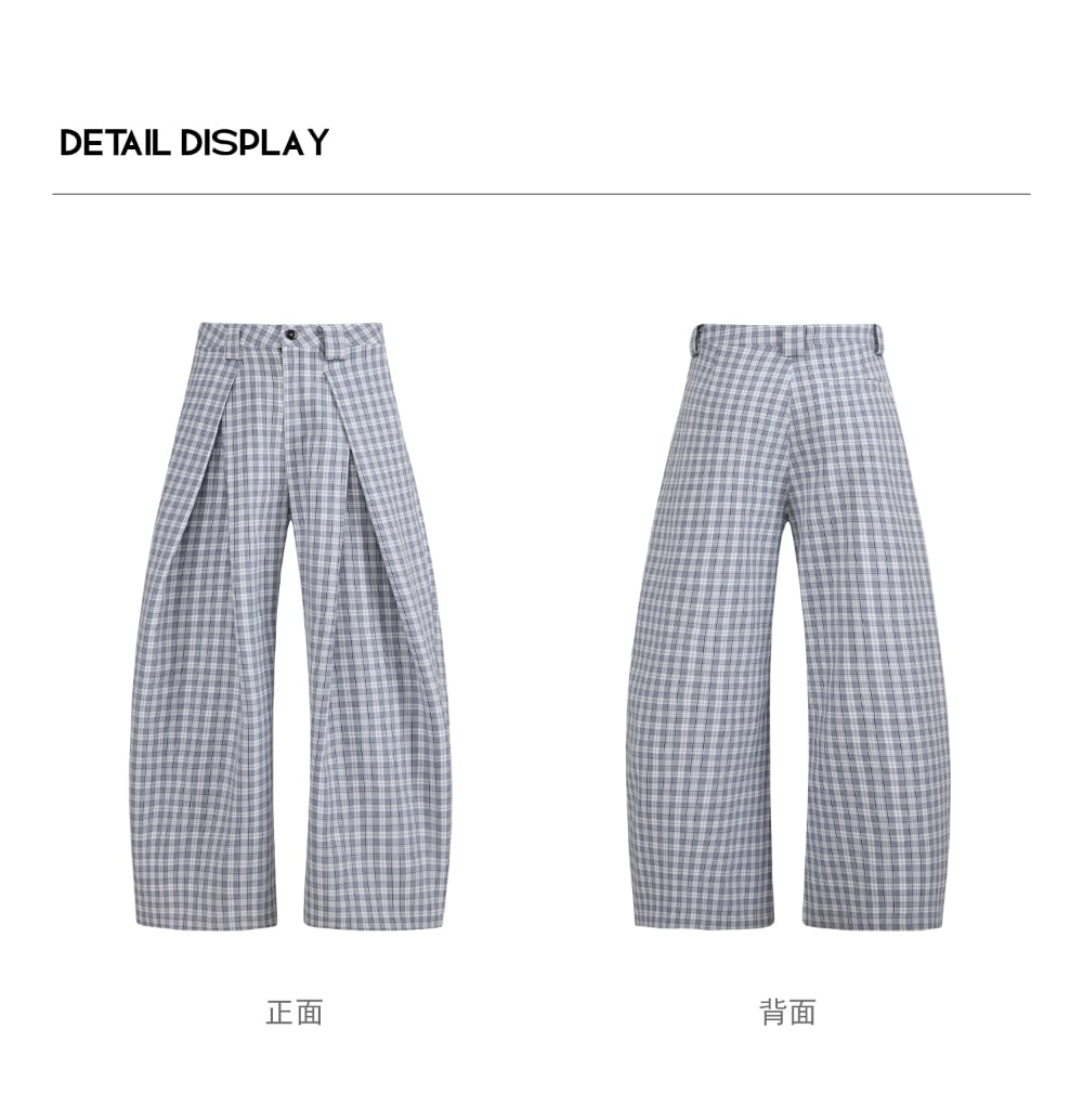 PEOPLESTYLE チェック柄 ワイドパンツ パルーンパンツ ストリート男女