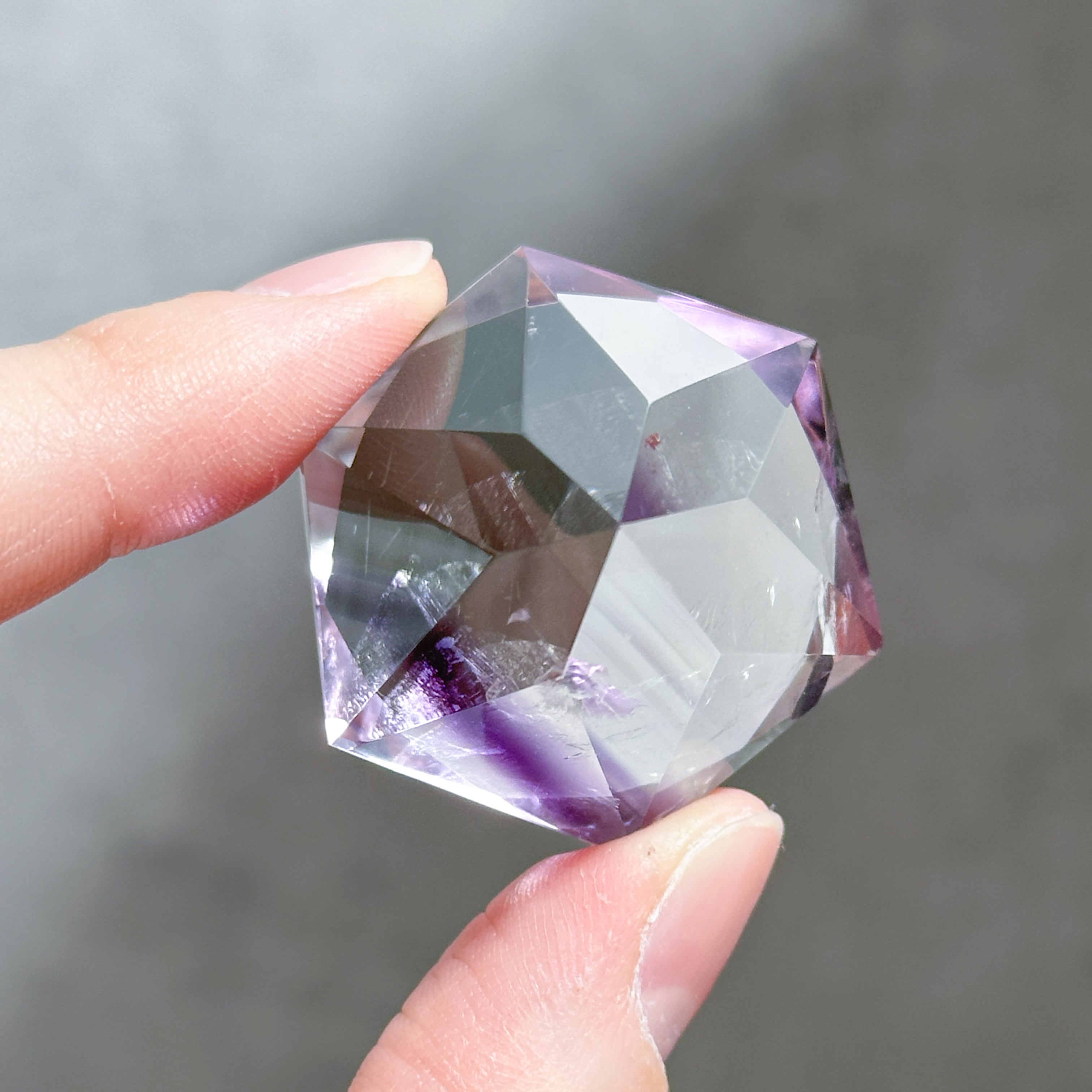 透明感◎ファントムアメジスト ダイヤモンドカット01◇Amethyst