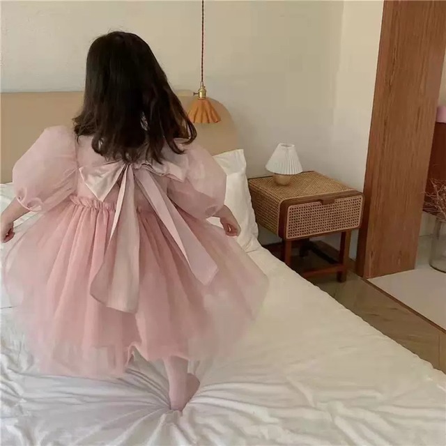 ご予約♡【ベビー・キッズ】バックリボン ピンクドレス